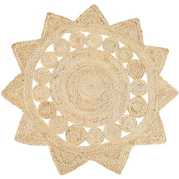Kulatý koberec z juty o 120 cm béžový ARABAN, 245909 (beliani_245909)