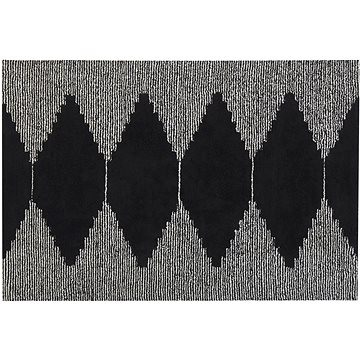 Bavlněný koberec 140 x 200 cm černý/bílý BATHINDA, 303243 (beliani_303243)