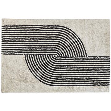 Bavlněný koberec 140 x 200 cm černá/bílá BARELI, 303692 (beliani_303692)