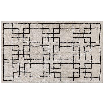 Bavlněný koberec 140 x 200 cm béžový TURHAL, 305170 (beliani_305170)