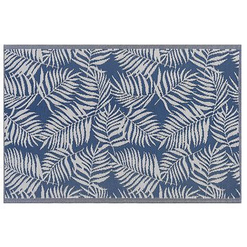 Venkovní koberec KOTA palmové listy modré 120 x 180 cm, 196263 (beliani_196263)