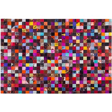 Pestrobarevný patchwork kožený koberec 160x230 cm ENNE, 62724 (beliani_62724)