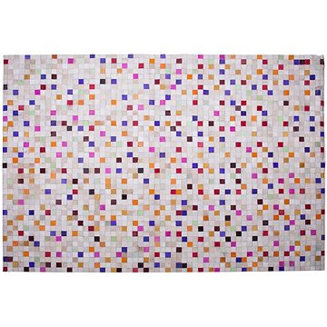 Kožený barevný koberec 140 x 200 cm ADVAN, 123553 (beliani_123553)