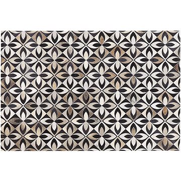 Kožený patchworkový koberec 140 x 200 cm vícebarevný ISHAN, 222360 (beliani_222360)