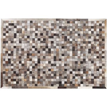 Kožený patchworkový koberec 140 x 200 cm vícebarevný ARMUTLU, 222368 (beliani_222368)