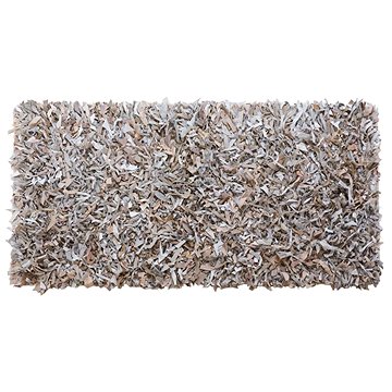 Kožený koberec 80 x 150 cm světle béžový MUT, 312299 (beliani_312299)