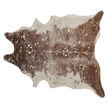Koberec z umělé hovězí kůže s potiskem 150 x 200 cm hnědý / zlatý BOGONG, 309208 (beliani_309208)