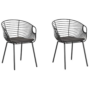 Sada 2 kovových židlí černá HOBACK, 208367 (beliani_208367)