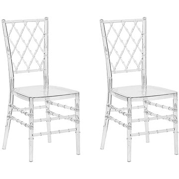 Sada 2 průhledných jídelních židlí CLARION, 207937 (beliani_207937)