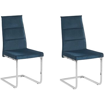Sada sametových jídelních židlí modrá ROCKFORD, 223801 (beliani_223801)