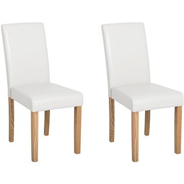 Jídelní sada 2 židlí bílá ekokůže BROADWAY, 163067 (beliani_163067)