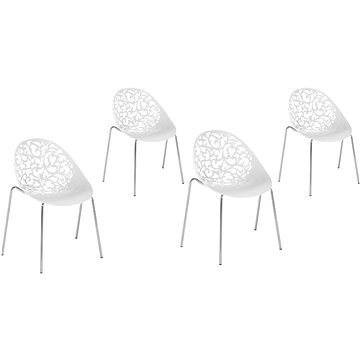 Moderní bílá sada jídelních židlí MUMFORD, 155321 (beliani_155321)