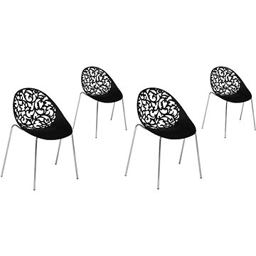 Moderní černá sada jídelních židlí MUMFORD, 66584 (beliani_66584)
