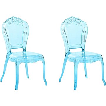 Modrá průhledná plastová židle VERMONT, 78046 (beliani_78046)