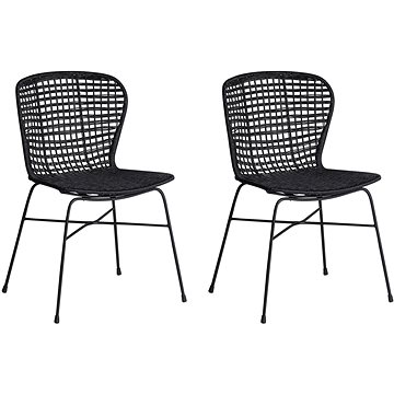 Ratanová židle černá 2ks ELFROS, 182797 (beliani_182797)