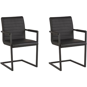 Sada 2 jídelních židlí v černé barvě z ekokůže BUFORD , 244330 (beliani_244330)