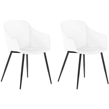 Sada 2 bílých jídelních židlí FONDA, 208721 (beliani_208721)