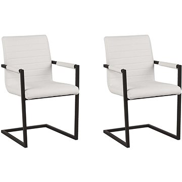 Sada 2 jídelních židlí v světle béžové barvě z ekokůže BUFORD , 244332 (beliani_244332)