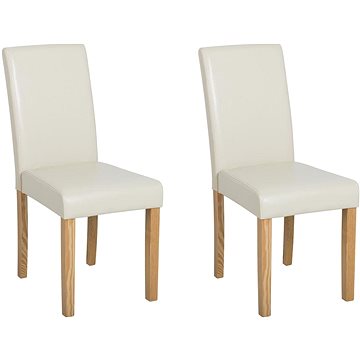 Sada 2 židlí pro jídelnu ekologická kůže béžová BROADWAY, 200087 (beliani_200087)