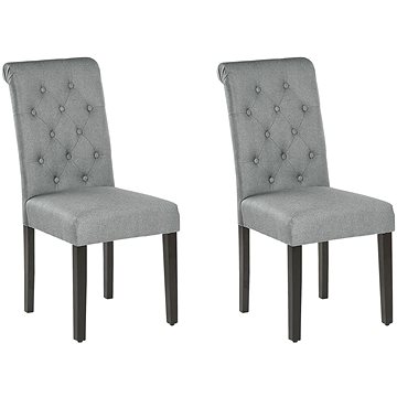 Sada 2 jídelních židlí šedé VELVA, 227256 (beliani_227256)