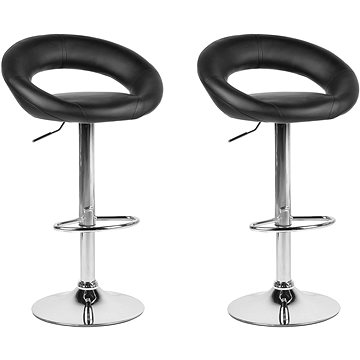 Sada dvou barových židlí z ekokůže černá PEORIA, 160865 (beliani_160865)