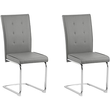 Sada 2 jídelních židlí, šedé ROVARD, 252541 (beliani_252541)