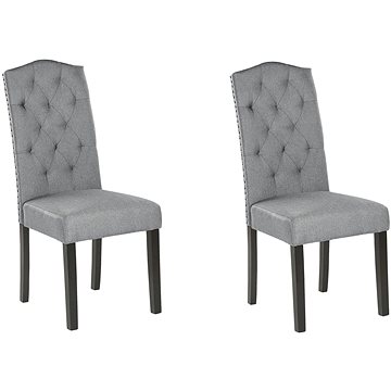 Sada 2 šedých čalouněných jídelních židlí SHIRLEY, 227023 (beliani_227023)