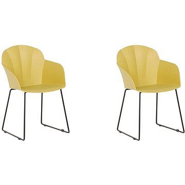 Sada 2 žlutých jídelních židlí SYLVA, 241897 (beliani_241897)
