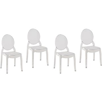Sada 4 jidelních průhledných plastových židlí MERTON, 125168 (beliani_125168)