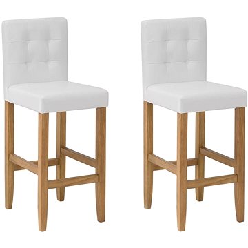 Sada dvou barových židlí čalouněných krémově bílá, MADISON, 120375 (beliani_120375)