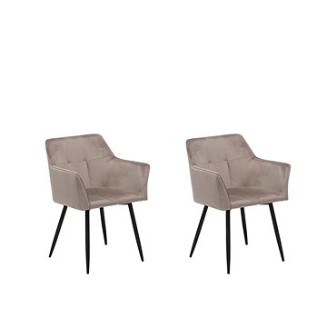 Sada dvou béžovo-šedých jídelních židlí JASMIN, 110523 (beliani_110523)