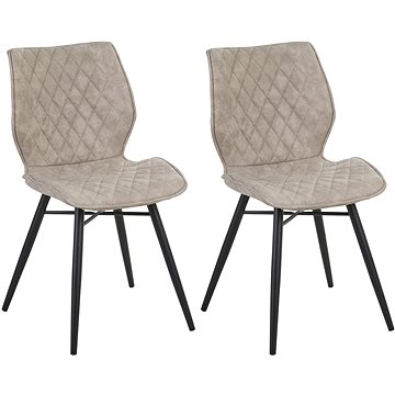 Sada dvou béžových jídelních židlí LISLE, 133902 (beliani_133902)