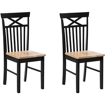 Set 2 židlí černá/přírodní HOUSTON, 162878 (beliani_162878)