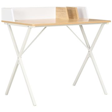 Psací stůl bílý a přírodní odstín 80 x 50 x 84 cm