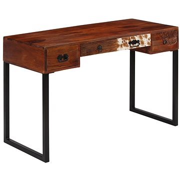 Psací stůl masivní sheeshamové dřevo a pravá kůže 117x50x76 cm (244847)