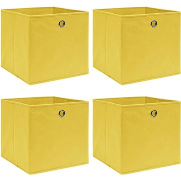 Úložné boxy 4 ks žluté 32 x 32 x 32 cm textil (288365)