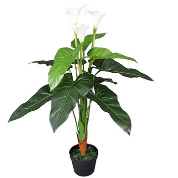 Umělá rostlina kala s květináčem 85 cm bílá (244445)