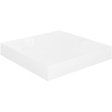Shumee plovoucí nástěnná bílá vysoký lesk 23×23,5×3,8 cm MDF, 323739 (323739)