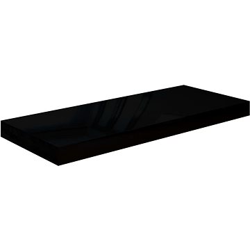 Shumee plovoucí nástěnná černá vysoký lesk 60×23,5×3,8 cm MDF, 323769 (323769)