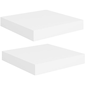 Shumee plovoucí nástěnné 2 ks bílé 23×23,5×3,8 cm MDF, 323803 (323803)