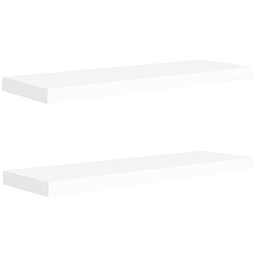 Shumee plovoucí nástěnné 2 ks bílé 80×23,5×3,8 cm MDF, 323815 (323815)
