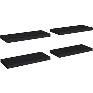 Shumee plovoucí nástěnné 4 ks černé 60×23,5×3,8 cm MDF, 323834 (323834)