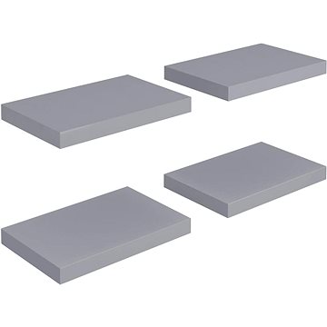 Shumee plovoucí nástěnné 4 ks šedé 40×23×3,8 cm MDF, 323849 (323849)
