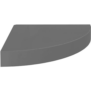 Shumee plovoucí rohová šedá vysoký lesk 25×25×3,8 cm MDF, 323892 (323892)