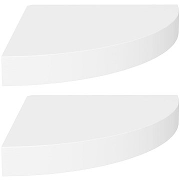 Shumee plovoucí rohové 2 ks bílé 25×25×3,8 cm MDF, 323896 (323896)