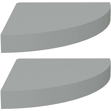 Shumee plovoucí rohové 2 ks šedé 25×25×3,8 cm MDF, 323902 (323902)