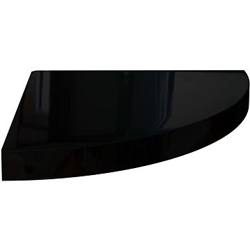 Shumee plovoucí rohová černá vysoký lesk 35×35×3,8 cm MDF, 323910 (323910)