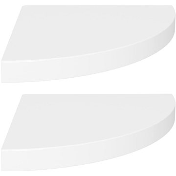 Shumee plovoucí rohové 2 ks bílé 35×35×3,8 cm MDF, 323917 (323917)