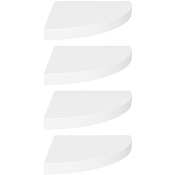 Shumee plovoucí rohové 4 ks bílé 35×35×3,8 cm MDF, 323918 (323918)