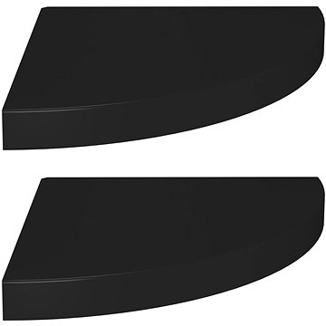 Shumee plovoucí rohová černá 2ks 35×35×3,8 cm MDF, 323920 (323920)